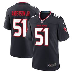 Made for the enthusiastic Houston Texans fan who wants to represent the team with ease, this Will Anderson Jr. Game Jersey by Nike. Its printed name and number graphics provide a kickoff-ready aesthetic while also offering a comfortable, lightweight feel. Designed for everyday movement, this jersey has a loose fit and features mesh side panels for added ventilation as you celebrate every big play by Will Anderson Jr. this season. Will Anderson Jr, Ready Aesthetic, Nike Design, Nfc East, Seattle Sounders Fc, Houston Dynamo, Fc Dallas, Game Jersey, Team Jersey