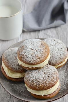 These gingerbread whoopie pies are filled with holiday flavors of gingerbread! Perfect for cookie exchanges, a snack while watching holiday movies or as a Christmas dessert, everyone is sure to love them. Gingerbread Whoopie Pies, Gingerbread Ingredients, Whoopi Pies, Blondies Cookies, Holiday Flavors, Christmas Desserts Party, How To Make Gingerbread, Whoopie Pie, Cake Mix Cookie Recipes