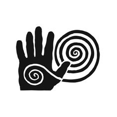 a hand with a spiral on it