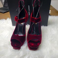 Brand New With 2 Dust Bags. Most Comfortable Shoes. Color Is French Burgundy. Luxury Burgundy Heels For Evening, Luxury Burgundy Heels For Party, Luxury Burgundy Party Heels, Saint Laurent Pumps, Most Comfortable Shoes, Saint Laurent Shoes, Shoes Color, Comfortable Shoes, Saint Laurent