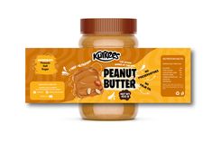 a jar of peanut butter sitting on top of a table