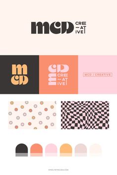 some type of logo design with different colors and patterns on it, including the letters m & d