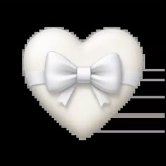 a white heart with a bow on it