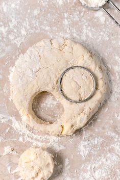 the dough has been made and is ready to be put into the oven with a ring on it