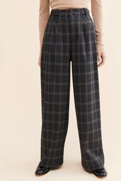 Harlow Wide Leg Plaid Trousers | Nuuly Random Clothes, Plaid Trousers, Calling Card, New Black, Casual Pants, Winter Fashion, Wide Leg, Perfect Fit, Cute Outfits