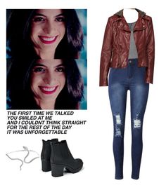 a woman's outfit with jeans, jacket and boots is shown in this image