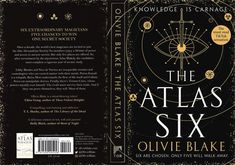 the atlas six book cover is shown