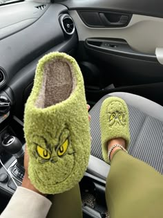 • furry inside, soft + plush finish • hard bottom • inspired by grinch embroidery face • no refunds or exchanges on this item | limited time only for the HOLIDAY SEASON Grinch Slippers, Grinch Embroidery, Embroidery Face, Grinch Stuff, Fall Tote Bag, Fall Tote, Cute Christmas Outfits, Christmas Slippers, Animal Slippers