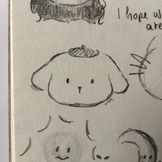 a drawing of two dogs and a cat with the caption i hope we are friends