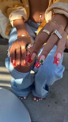 Her Nails, Unique Acrylic Nails, Square Acrylic Nails, Manicure Y Pedicure, Fire Nails, Funky Nails, Pretty Acrylic Nails, Dope Nails, Nail Arts