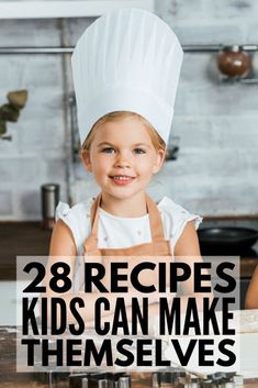 48 Easy No-Bake Recipes for Kids Meals Kids Can Make, Recipes Kids Can Make, Children Cooking, Kid Chef, Kids Cookbook, Kids Cooking Recipes, Easy Meals For Kids, Fun Recipes, Baking With Kids