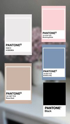 pantone's color swatches are shown in three different colors, including pink and black