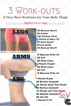 6 Days Best Workouts for Your Body Shape: Legs, Arms, Abs Workout! Workout Morning, Full Body Workouts, Lose Lower Belly Fat, Fitness Routines, Easy Yoga Workouts, Ab Workouts, Body Fitness