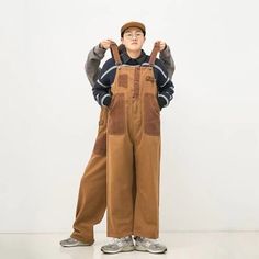 Size Chart:1. Pls allow 1-3cm tolerance due to manual measure.2. Color may slightly vary from the image due to different computer screen and light affect.3.If you are not sure about the size, Pls let us know your weight,height, Bust,Waist info etc, We can help to choose correct size. Overalls Brown, Retro Overalls, Shirt Jacket Men, Beige Jacket, Pants Loose, Mens Vests, Wool Shirt, Romper Jumpsuit, Straight Trousers