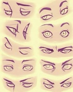 an anime character's eyes and eyebrows are shown in this drawing lesson for beginners