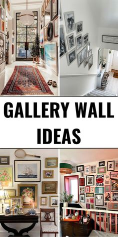 the gallery wall is filled with pictures and framed photographs, along with an entry way