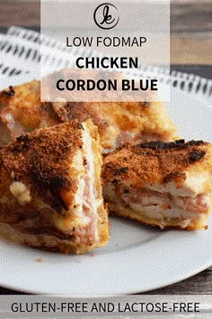 Gluten-free chicken cordon bleu. Breaded chicken breast stuffed with cheese and ham. Low FODMAP and lactose-free #FODMAP #glutenfree #lactosefree #christmas #maincourse Fodmap Soups, Low Fodmap Chicken Recipes, Lowfod Map, Fodmap Chicken Recipes, Low Fodmap Dinner Recipes, Fodmap Dinner Recipes, Lactose Free Cheese, Low Fodmap Dinner