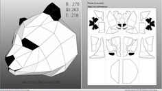 an animal paper model is shown with the cut out pattern and instructions to make it