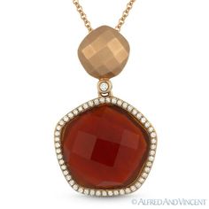 The featured pendant is cast in 14k rose gold and showcases a faceted piece dangling a fancy halo design set with a red agate center gem & round cut diamond accents. Your purchase will include a 30-Day Exchange or Money-Back Guarantee, a Free 16-inch 14k Gold Chain, & Free US Shipping. Please email us for more details regarding this listing. Size: one size.  Color: Metal Type.  Gender: female.  Age Group: adult. Halo Pendant, Red Agate, Round Cut Diamond, Halo Diamond, Types Of Metal, Gold Chains, Halo, Womens Necklaces, Jewelry Watches