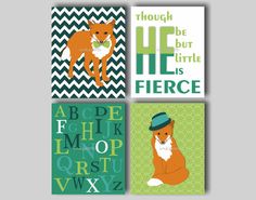 four cards with animals and letters on them