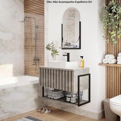 a bathroom with a sink, mirror and bathtub next to a toilet in it