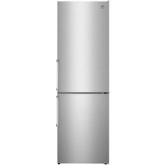 a silver refrigerator freezer sitting on top of a white wall