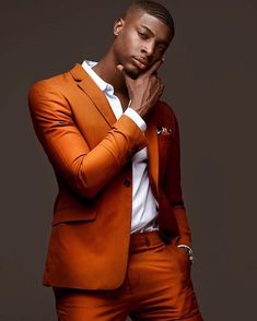 Rust Suit, Mens Wedding Suits, Suit Groom, Orange Suit, Ethnic Wedding, Man Suit, 2 Piece Suit, Mens Attire, Gold Theme