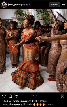 a group of women dancing around each other