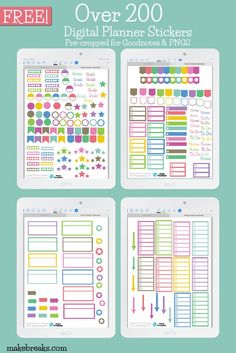 the free planner stickers are available for use on any kind of device or tablet