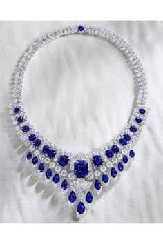 Egyptian Inspired Jewelry, Blue Diamond Necklace, Western Necklace, Graff Diamonds, Colored Diamond Jewelry, Bridal Diamond Necklace, Blue Sapphire Jewelry, Expensive Diamond, Western Necklaces