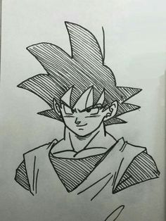 a drawing of gohan from the dragon ball series, drawn in pencil on paper