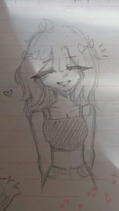 a drawing of a girl with her eyes closed