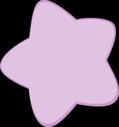 a purple star shaped object with one side facing the viewer, on a white background