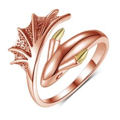 PRICES MAY VARY. 💖【Dragon Design】: The dragon is a mysterious and powerful creature and a symbol of strength and courage. Our unique Rose Gold Dragon ring is designed in cute anime style, suitable for any young women and men to wear. It will bring you protection and good luck. 💖【Hypoallergenic Material】: This dragon jewelry is handcrafted from high quality 925 sterling silver and the dragon's horns are plated with 14K yellow gold for durability and a glamorous sparkle. It is also hypoallergeni Cute Anime Style, Dragon Rings, Dragon Horns, Dragons Gift, Unique Roses, Dragon Ring, Gold Dragon, Dragon Jewelry, Adjustable Jewelry