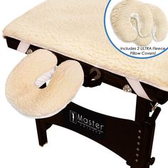 Adds a new level of extra cushy comfort to every massage; Strong elastic straps make a perfect fit on any Stationary or Portable Massage table. Clients will love the extra lift and comfort the Master Massage Ultra Fleece pad and pillow cover gives them, it's an extra layer of cushion! The fleece pad provides so many benefits to the standard massage: it keeps the client warm in the winter and cool in the summer, while protecting the tabletop and giving ease of mind to professionals through years Fleece Pillow, Massage Equipment, Face Pillow, Massage Bed, Massage Tables, Massage Chairs, Massage Table, Table Pads, Chair Style