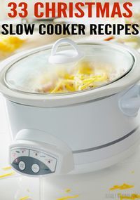 a cookbook with the title'33 christmas slow cooker recipes'on it