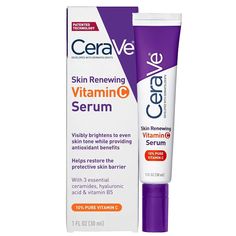 CeraVe Vitamin C Serum with Hyaluronic Acid | Skin Brightening Serum for Face with 10% Pure Vitamin C | Fragrance Free | 1 Fl. Oz Cerave Vitamin C Serum, Cerave Products, Cerave Skincare, Best Vitamin C Serum, Vitamin C Face Serum, Serum For Face, Antioxidant Serum, Retinol Serum, روتين العناية بالبشرة