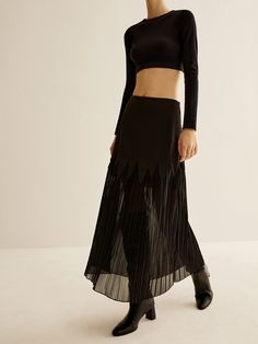 DETAILS
Composition: 100% Polyester
Design: Sheer
Style: Romantic
Thickness: Regular
Sheer: Yes
Material: Woven Fabric, Chiffon
Occasion: Leisure, Vacation Black Maxi Skirt, Elegant Skirt, Black Midi Skirt, Daily Dress, Dress Jewelry, Waist Dress, Woven Fabric, Dress Length, Dress Skirt