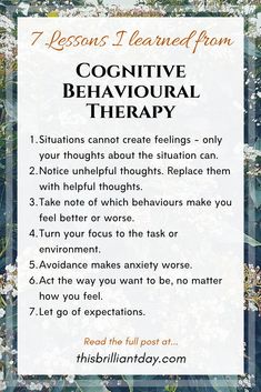 Cognitive Behavior Therapy Journal, Lessons From Therapy, Cognitive Empathy, Motivational Therapy, Therapy Lessons, Thought Work, Cognitive Learning, Behavioral Psychology