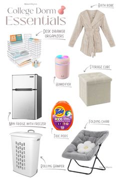 college dorm essentials for students to use in their dorm room or dorm apartment, including an ice chest, refrigerator, cooler and more