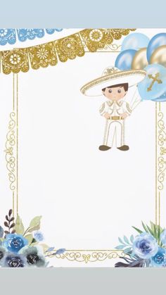 bri Bautizo Ideas Boy Decoration Charro, Charro Theme Party For Boys, Charro Bautizo Ideas Boy, Charro Theme Party, Charro Invitations, Baby Birthday Invitation Card, Charro Theme, Bautizo Ideas, Baby Birthday Invitations