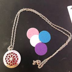 Diffuser Necklace With Long Chain And Five Felt Oil Pads To Scent With Your Favorite Oils. Diffuser Jewelry, Diffuser Necklace, Long Chain, Essential Oil Diffuser, Oil Diffuser, Essential Oil, Womens Jewelry Necklace, Essential Oils, Jewelry Necklaces