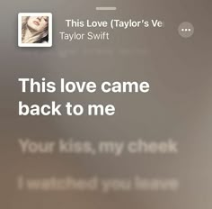 an image of someone's text message on their cell phone that says, this love came back to me