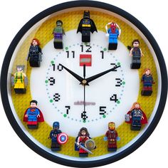 a clock made out of legos is shown