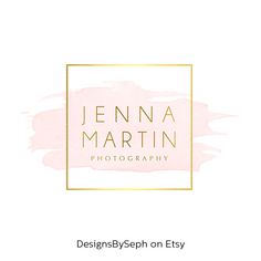 the logo for jenny martin photography, which has been designed to look like it is painted in