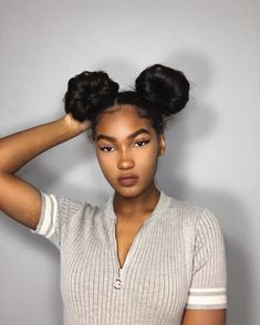 Havana Twist Braids, Black Hair Bun, Double Buns, Space Buns, Queen Hair, Long Natural Hair, Sleek Ponytail, Baddie Hairstyles, Hair Journey