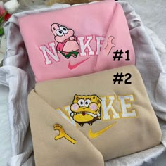 Cute Chibi Patrick Star & SpongeBob Nike Embroidered Sweatshirt: Trendy Hoodie for Fans Patrick Star And Spongebob, Patrick Star Spongebob, Nike Embroidered Sweatshirt, Cute Nike Outfits, Matching Hoodies, Embroidered Nike, Bday Gift, Sweatshirt Trendy, Cute Couple Outfits