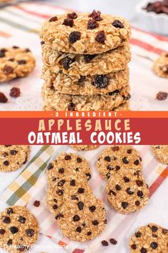 an image of apple and oatmeal cookies stacked on top of each other