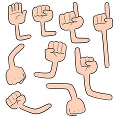 hand gestures drawn in different positions and sizes