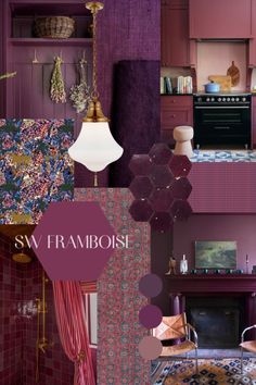 This week’s moodboard is based on the Sherwin William’s color “Framboise!” There were hints of plum shades in the last moodboard and now this one is centered around it! Another great fall color that’s different from reds and oranges, but still perfect for the season! 💜🪻 Framboise Sherwin Williams, Sherwin Williams Framboise, Plum Bedroom Walls, Plum Ceiling, Plum Interiors, Plum Aesthetic, Plum Decor, Plum Bedroom, Black Fireplace Surround